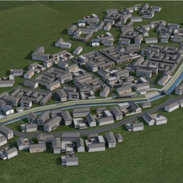 新中式鸟瞰图3D模型